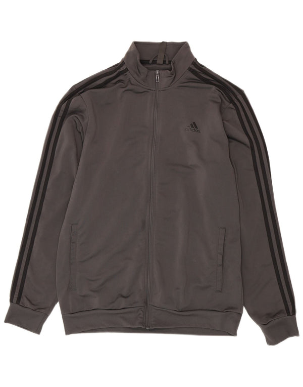 Adidas Herren-Trainingsanzug-Top-Jacke, großes graues Polyester