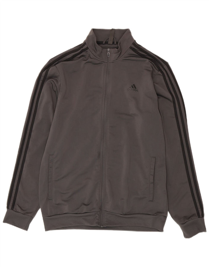Adidas Herren-Trainingsanzug-Top-Jacke, großes graues Polyester