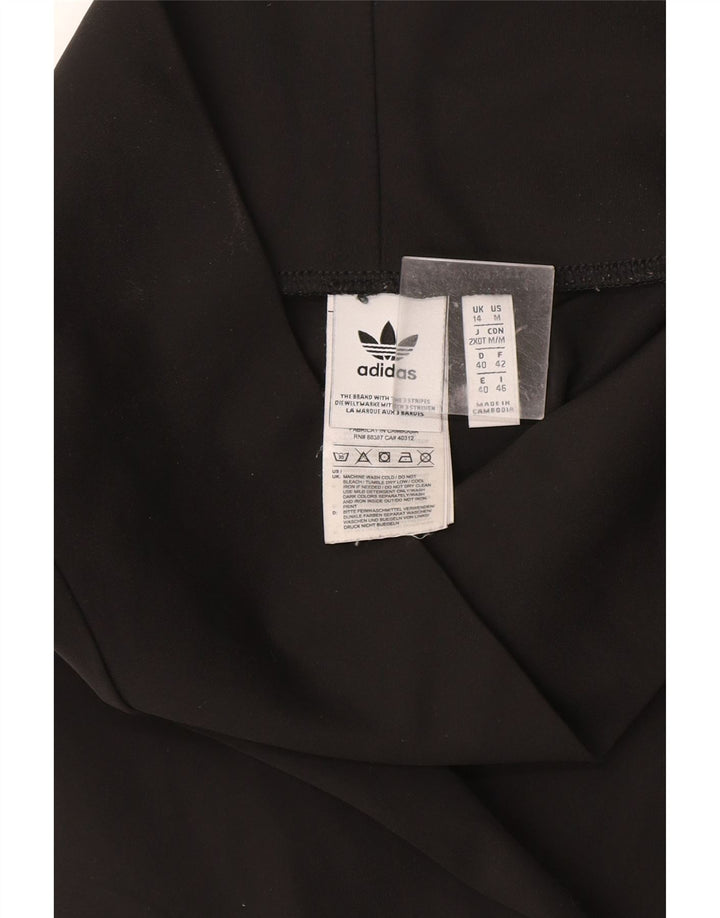 Adidas Damen Graphic Leggings UK 14 Large Schwarz Polyester