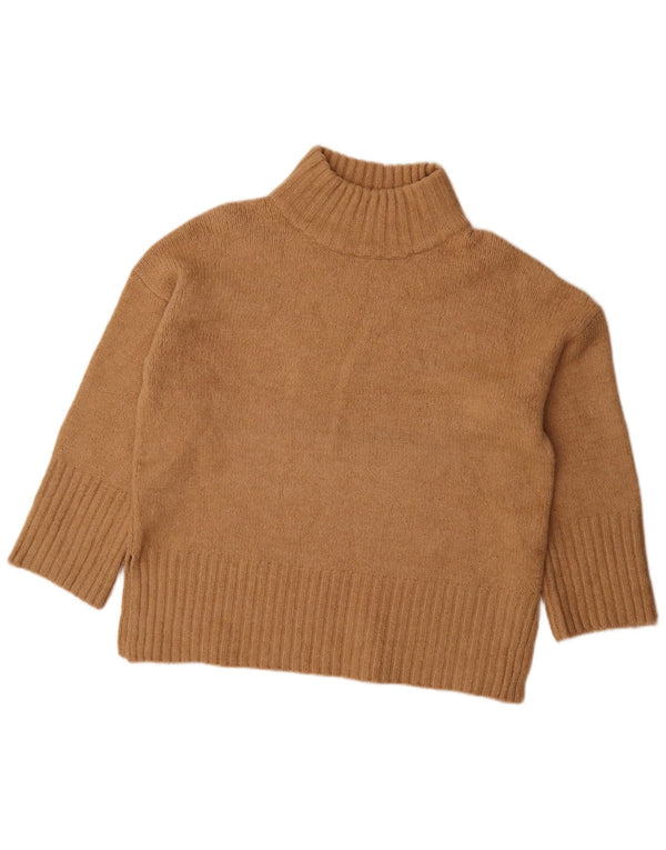 Topshop Damen-Pullover mit Rollkragen, übergroß, Größe UK 12, Mittelbraun