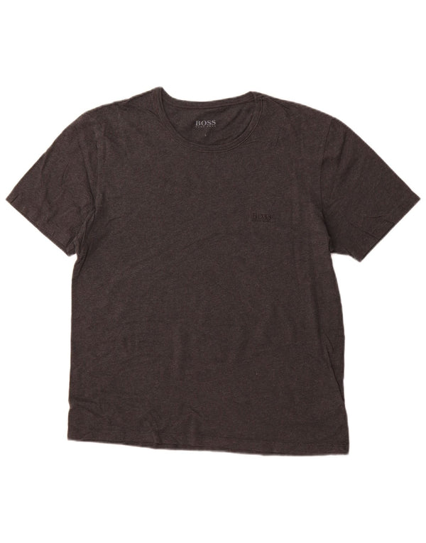 HUGO BOSS Damen T-Shirt Top UK 16 Large Grau Baumwolle