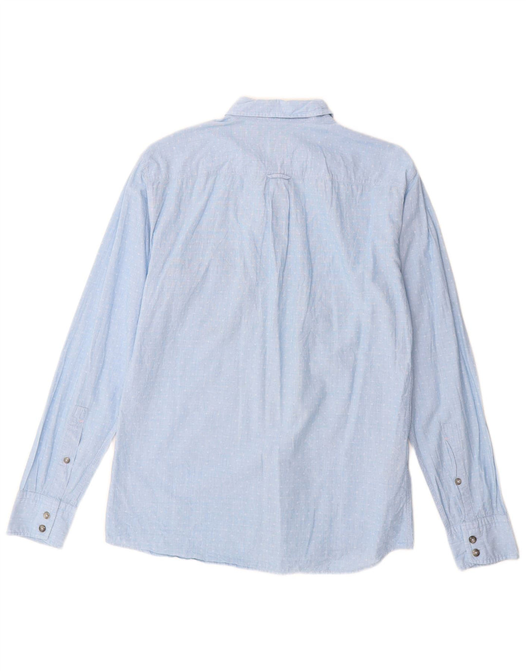 Hugo Boss Herren-Hemd mit normaler Passform, mittelblau gepunktete Baumwolle