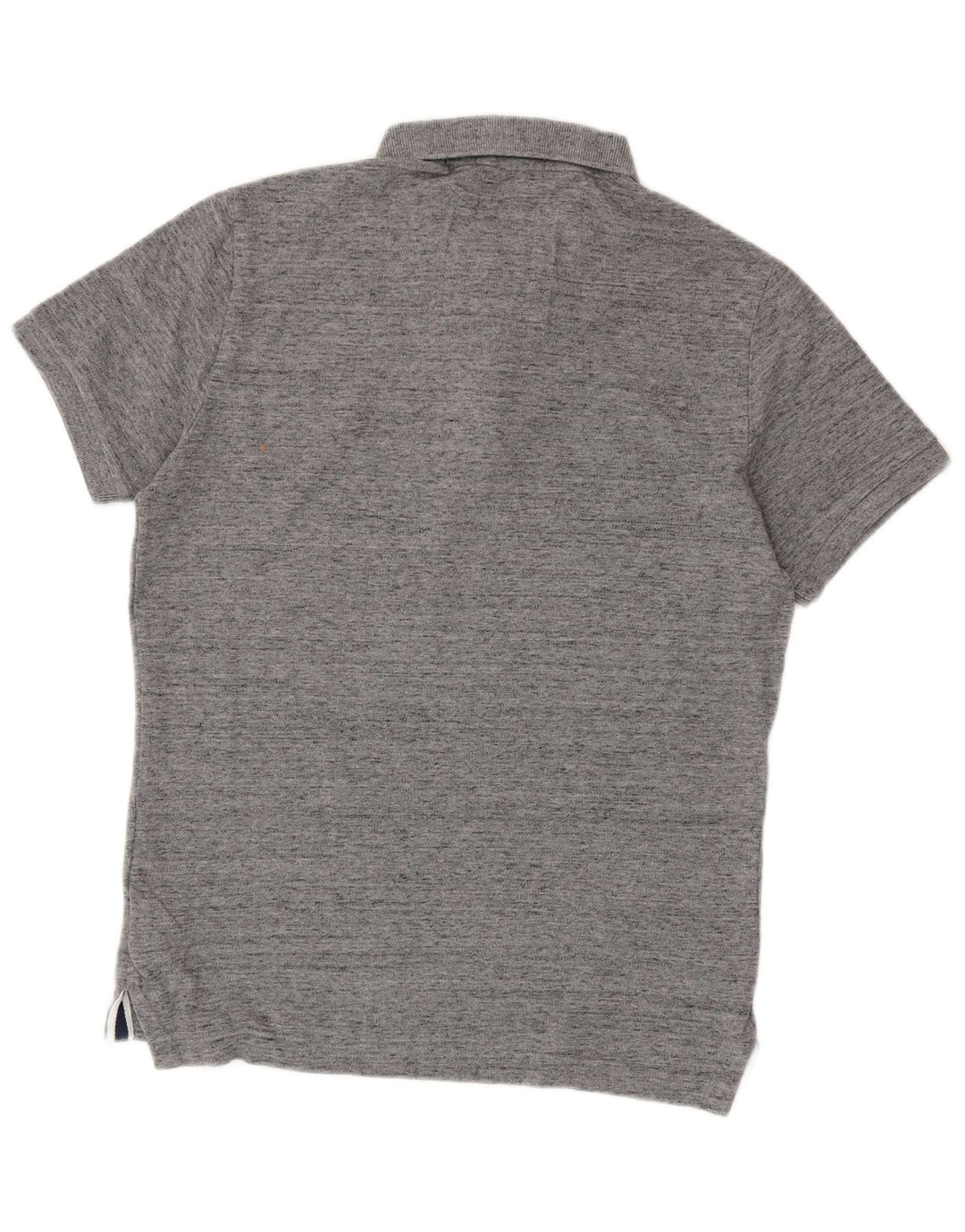 Superdry Herren-Poloshirt aus mittelgrau gefleckter Baumwolle