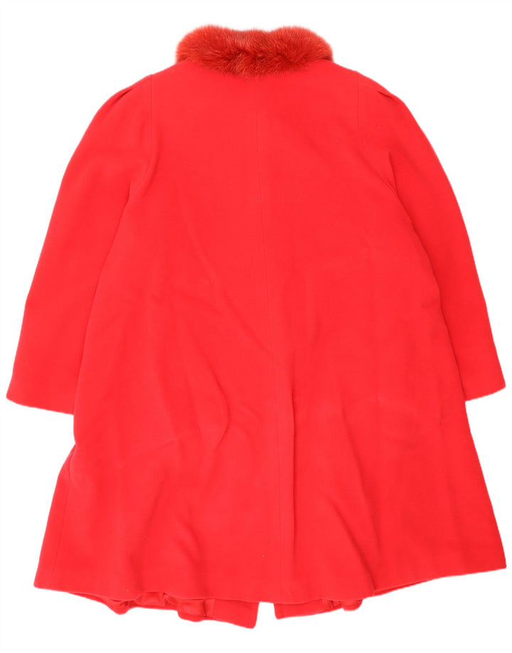 Vintage Damen Übergroßer Mantel IT 44 Mittelrote Wolle