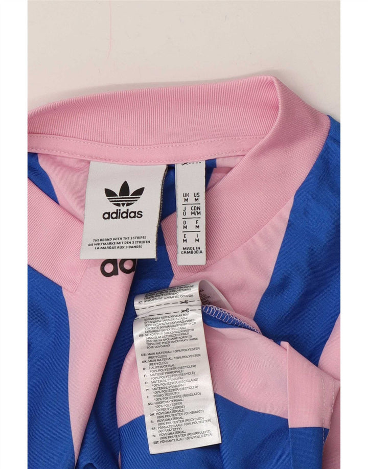 Adidas Herren Grafik-T-Shirt-Oberteil Mittelrosa gestreift aus Polyester
