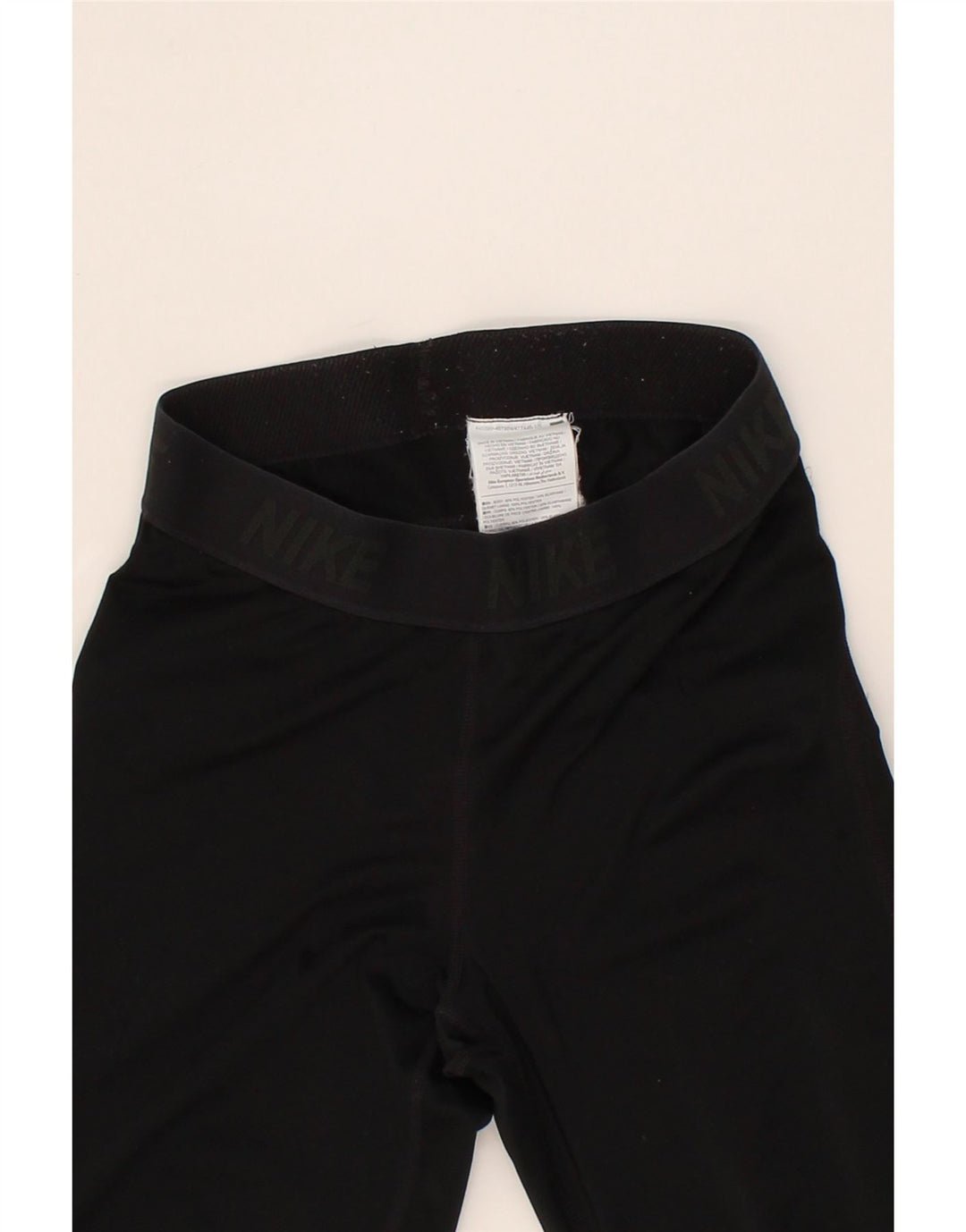 NIKE Womens Graphic Leggings UK 0 2XS Black Polyester Vintage Nike and Second-Hand Nike from Messina Hembry 