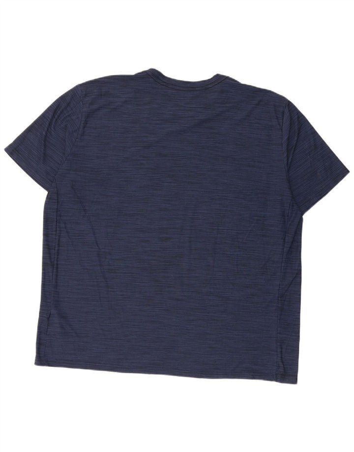 Nike Herren Dri Fit T-Shirt Top 2XL Marineblau geflecktes Polyester
