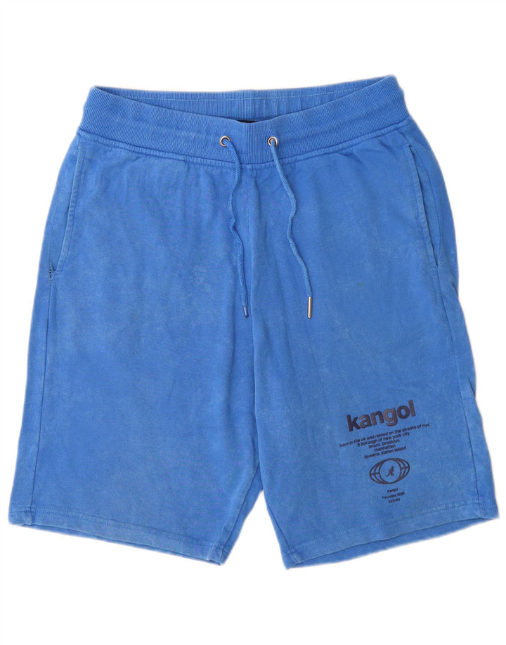 Kangol Herren-Sportshorts mit Grafik, Größe L, aus blauer Baumwolle