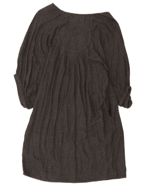 Zara Damen 3/4-Ärmel übergroßes Zeltkleid UK 10 Small Graue Viskose