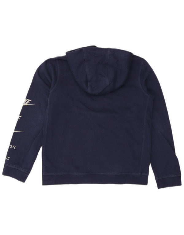 Nike Jungen Graphic Kapuzenpullover mit normaler Passform, 13–14 Jahre, XL, Marineblau, Baumwolle