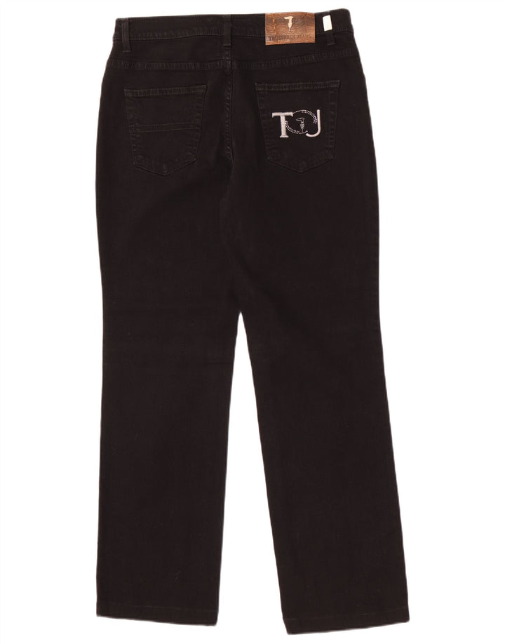 Trussardi Herren Straight Jeans Größe 30 W30 L29 Schwarze Baumwolle