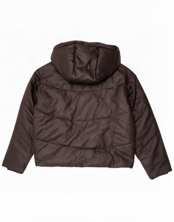 Zara Damen-Kapuzen-Übergröße, wattierte Jacke, UK 10, Größe S, Schwarz, Polyurethan