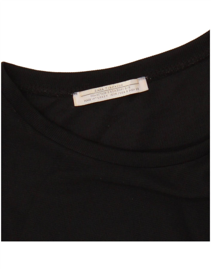 ZARA Damen Trafaluc Off Shoulder Kleid UK 8 Small Schwarz