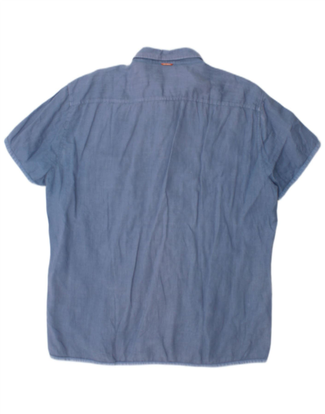 Hugo Boss Herren Kurzarmhemd XL Blau Baumwolle