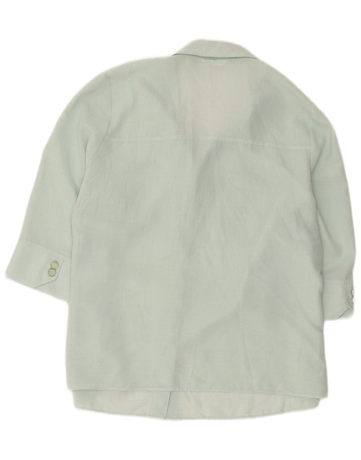 Marks & Spencer Damen Kurzarmhemd UK 20 2XL Grün Polyester
