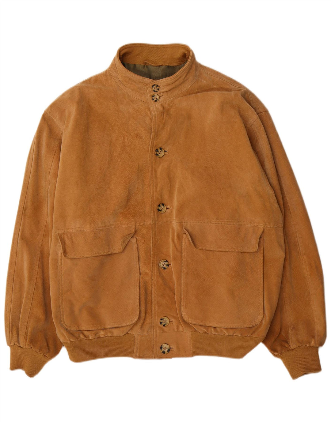 Vintage Herren Wildleder Bomberjacke UK 40 Großes braunes Leder
