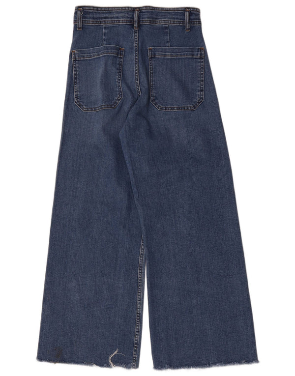 Zara Womens High Waist Wide Leg Jeans EU 40 Medium W30 L28 Blue