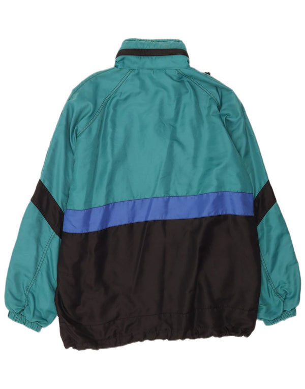 Shamp Mens Loose Fit Windbreaker Jacket UK 36 Small Blue Colourblock