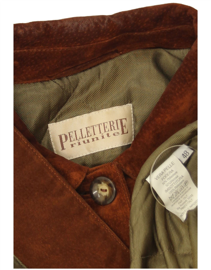 Pelletteria Damen Wildlederjacke IT 48 XL Braunes Leder
