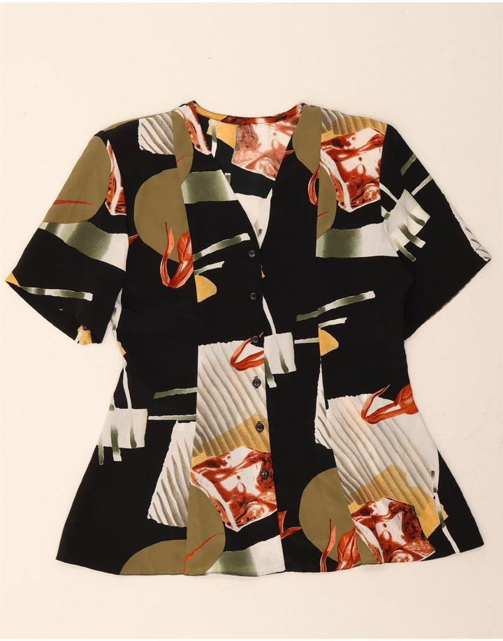 VINTAGE Womens Abstract Pattern Shirt Blouse UK 12 Medium Multicoloured Vintage Vintage and Second-Hand Vintage from Messina Hembry 