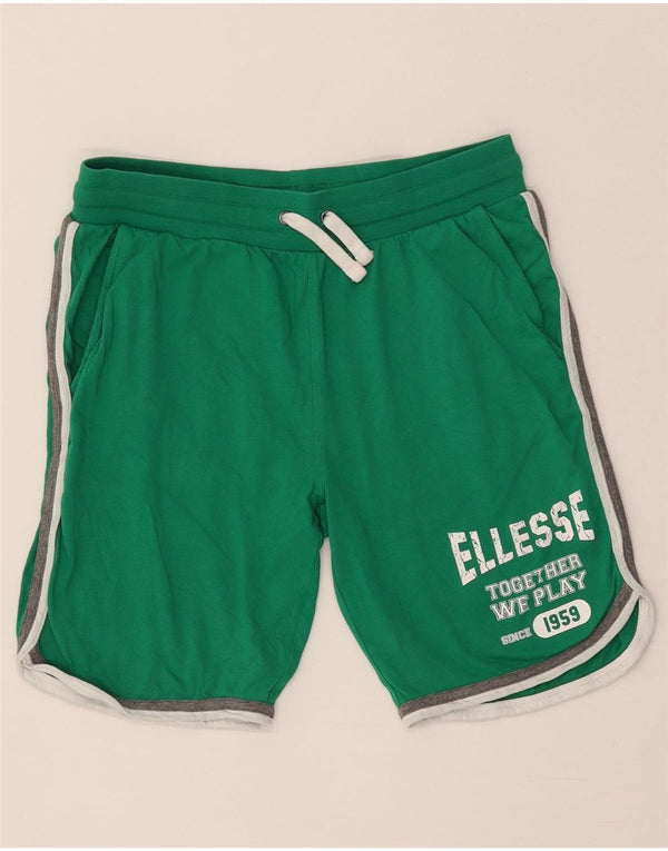 Ellesse Damen Graphic Sport Shorts UK 14 Mittelgrün