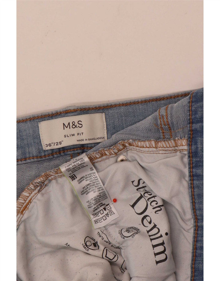 Marks & Spencer Herren Slim Jeans W36 L29 Blaue Baumwolle