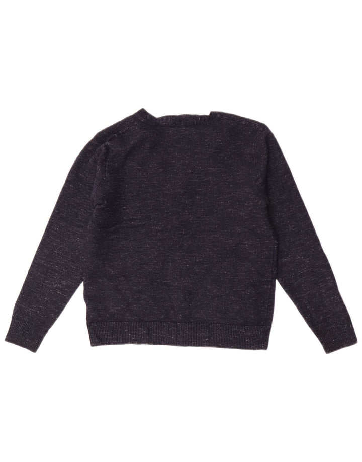 J. Crew Herren-Strickjacke mit schmaler Passform, mittelmarineblau gesprenkelte Wolle