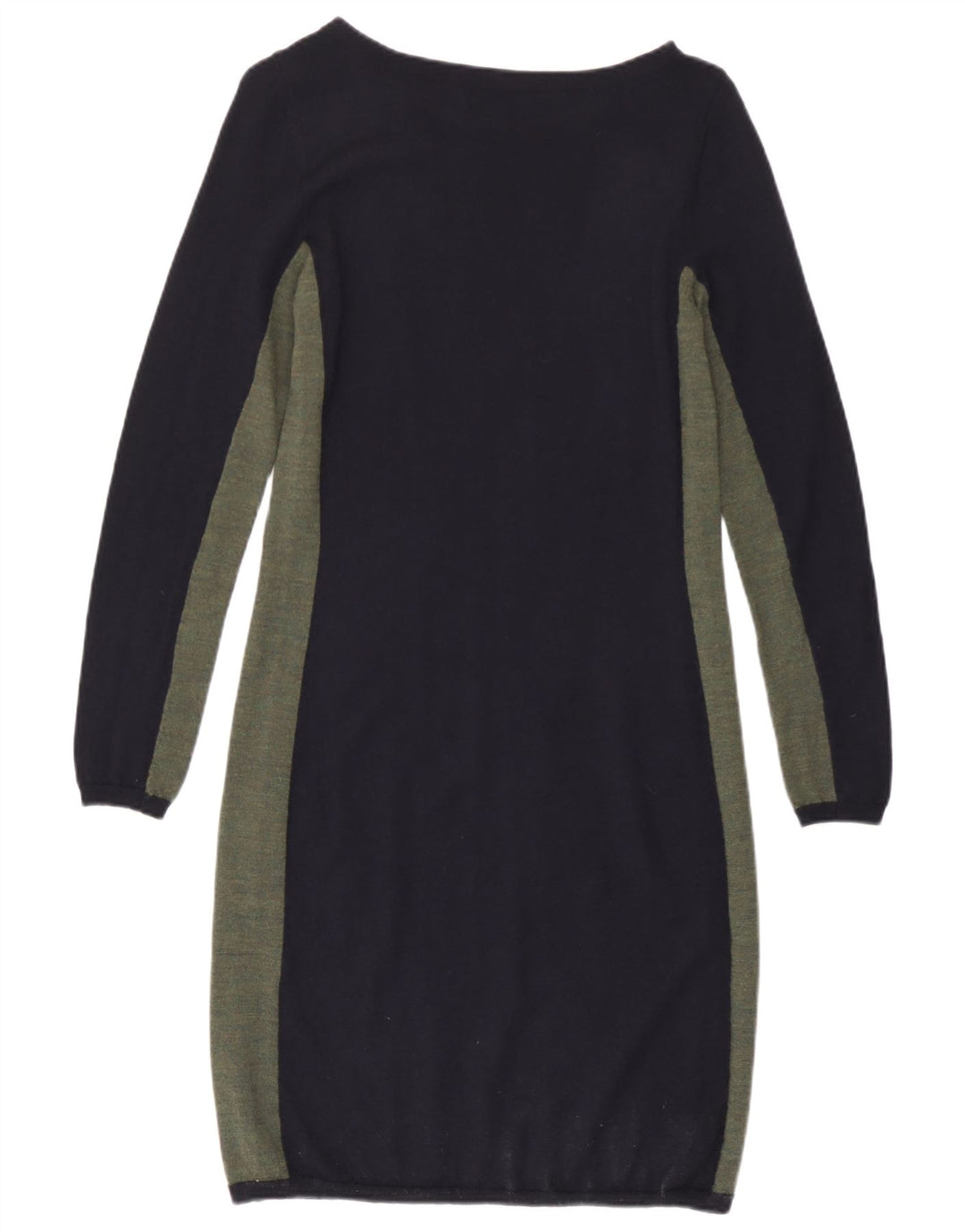 Jigsaw Damen-Pulloverkleid, UK-Gr. 12, mittlere marineblaue Colourblock-Wolle