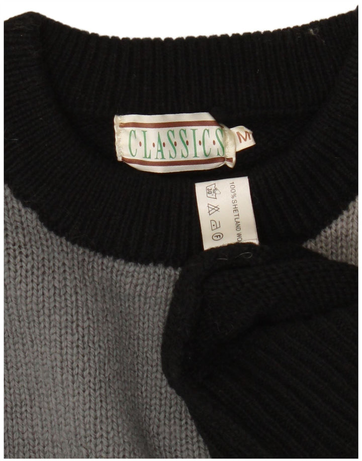 Classics Damen-Pullover mit Rundhalsausschnitt, UK 14, Mittelschwarz, Farbblock