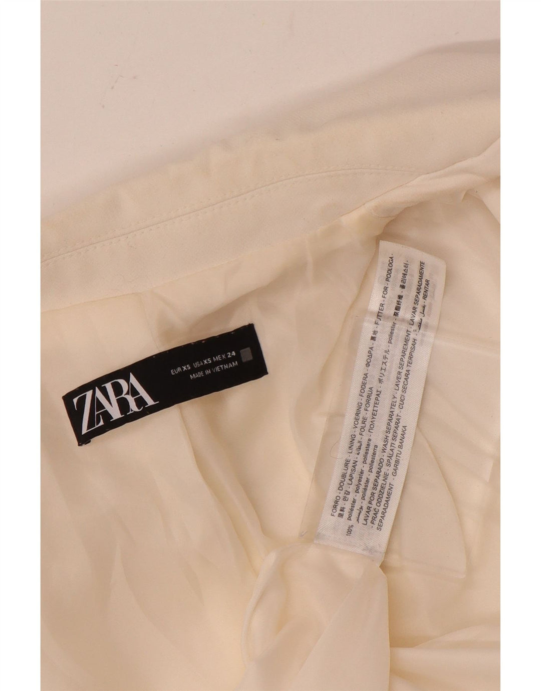 Zara Damen-Blazer, übergroß, zweireihig, Gr. 6, XS, Weiß, Polyester