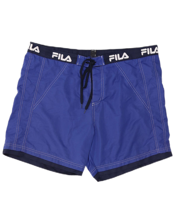 Fila Herren Badeshorts mit Grafik, 2XL, Blau, Polyester