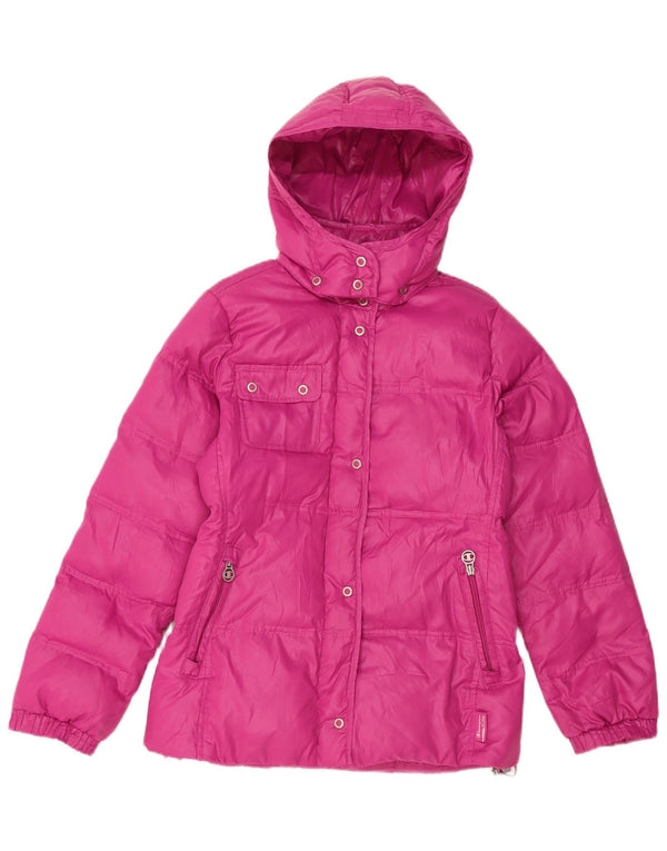 Champion Wattierte Jacke mit Kapuze für Mädchen, 11–12 Jahre, Rosa, Polyester