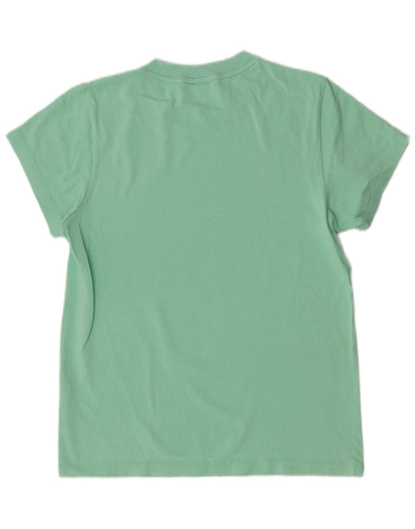Adidas Damen Graphic T-Shirt Top UK 8 Small Grüne Baumwolle