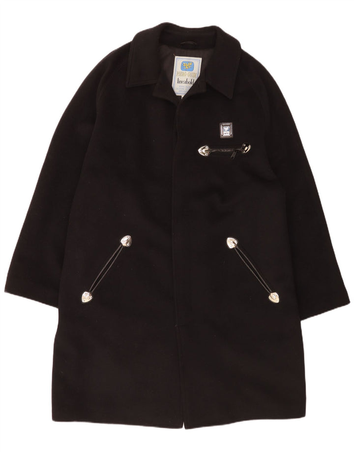 Piero Guidi Herrenmantel UK 44 2XL Schwarze Wolle