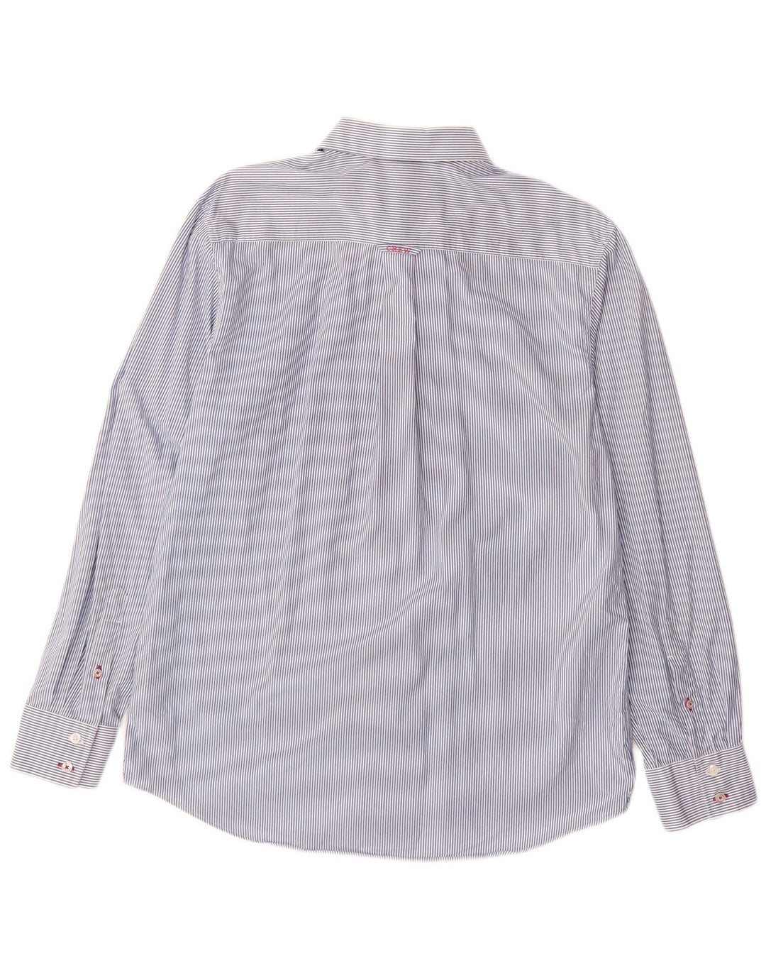 CREW CLOTHING Herren-Hemd mit klassischer Passform, große blaue Nadelstreifen-Baumwolle