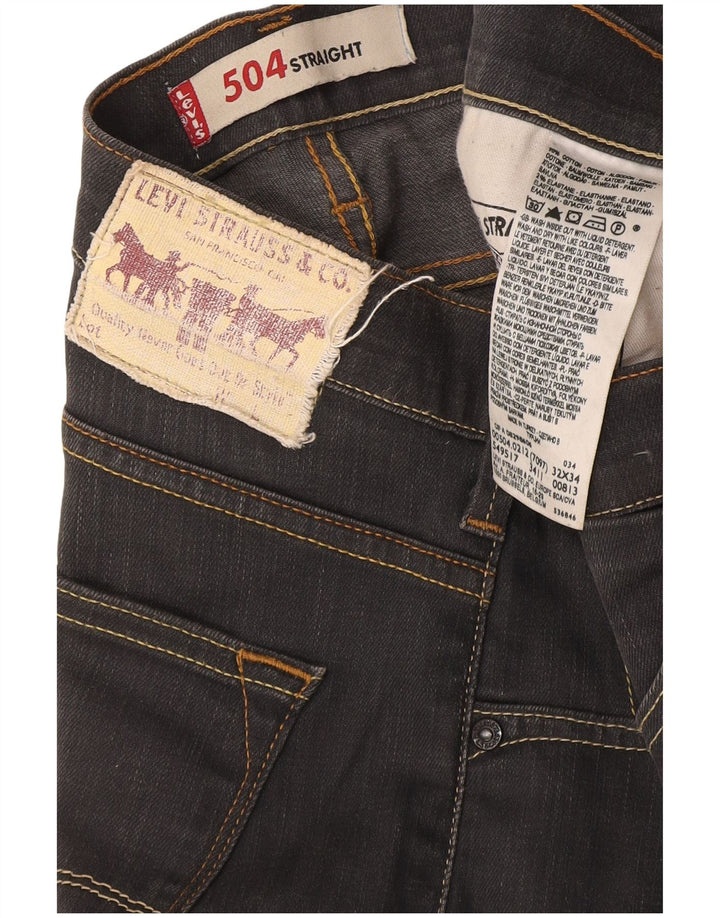 Levi's Herren 504 Straight Jeans W32 L34 Graue Baumwolle