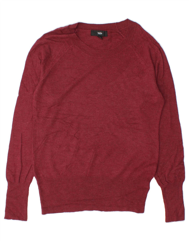 MOSSIMO Womens Boat Neck Jumper Sweater UK 12 Medium Burgundy Nylon Vintage Mossimo and Second-Hand Mossimo from Messina Hembry 