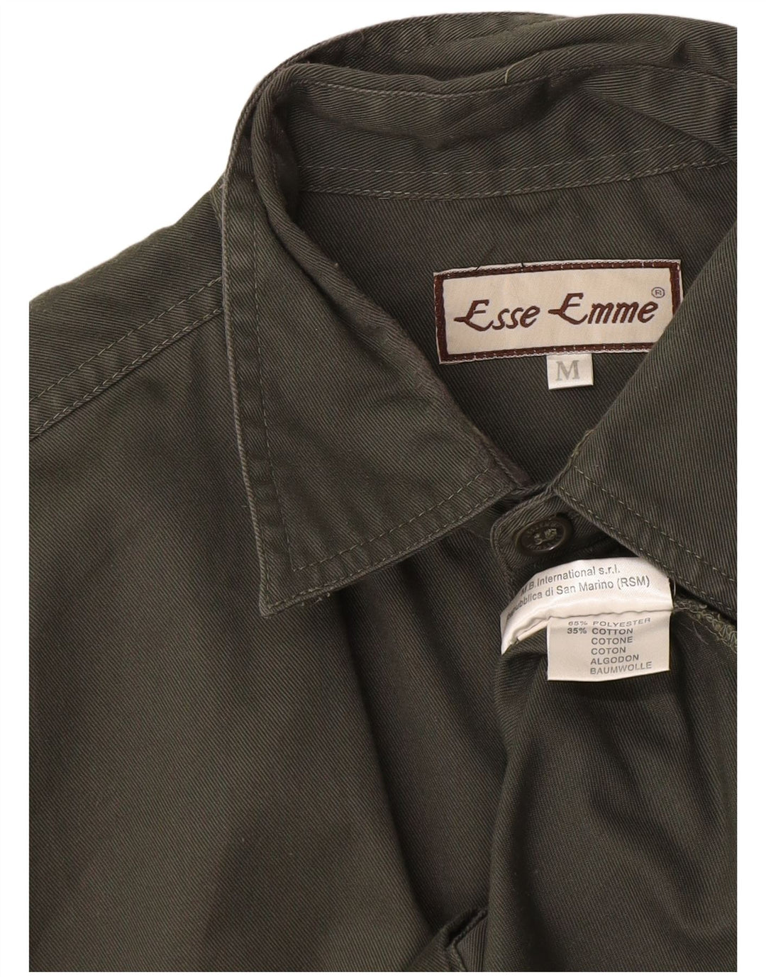 ESSE EMME Herren-Militärhemd, mittleres Khaki, Polyester