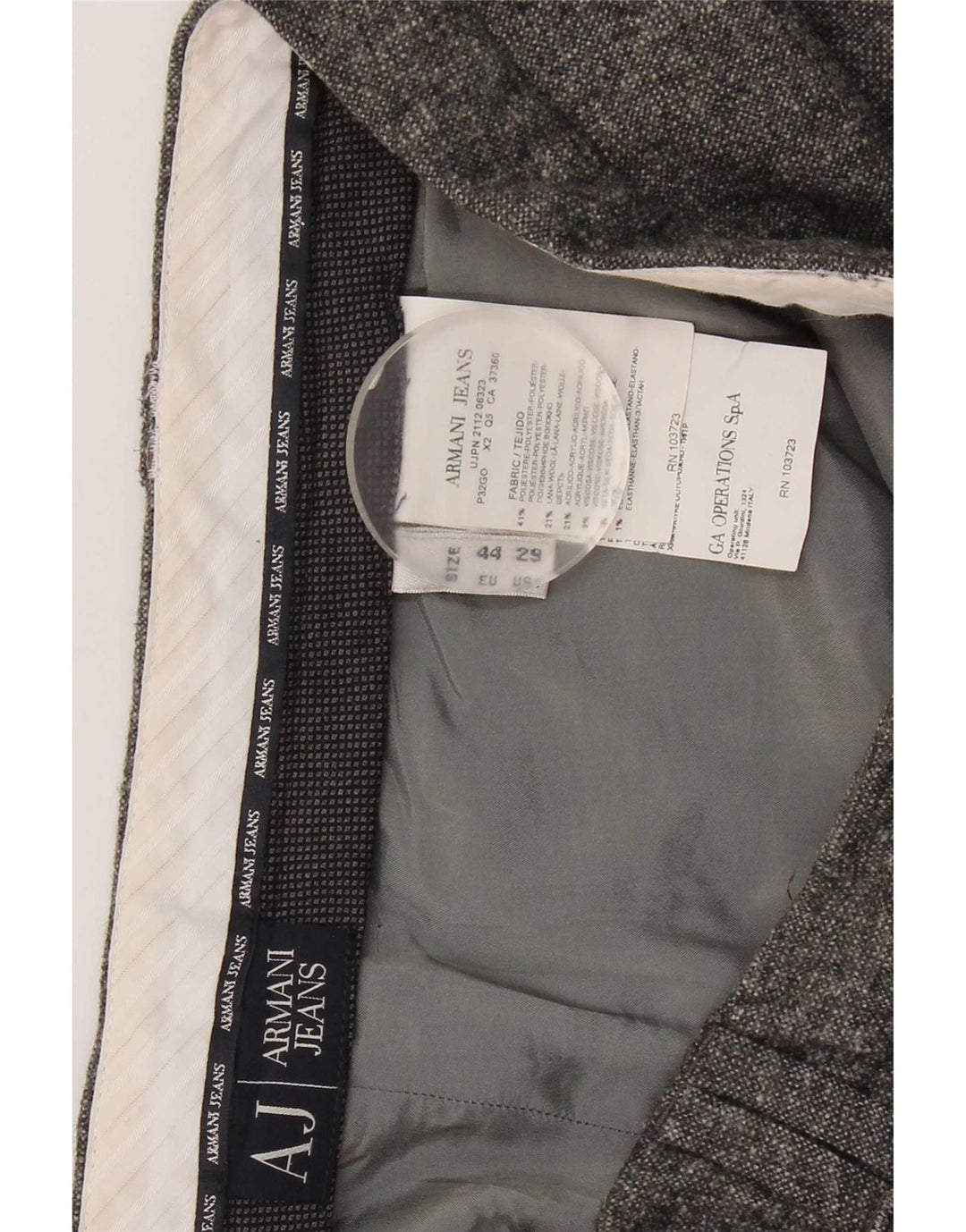 Armani Damen Slim Chino-Hose W29 L29 Graues Polyester