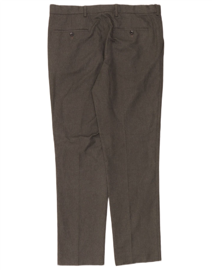 Marks & Spencer Herren Slim Fit Chinohose W34 L31 Grau Polyester