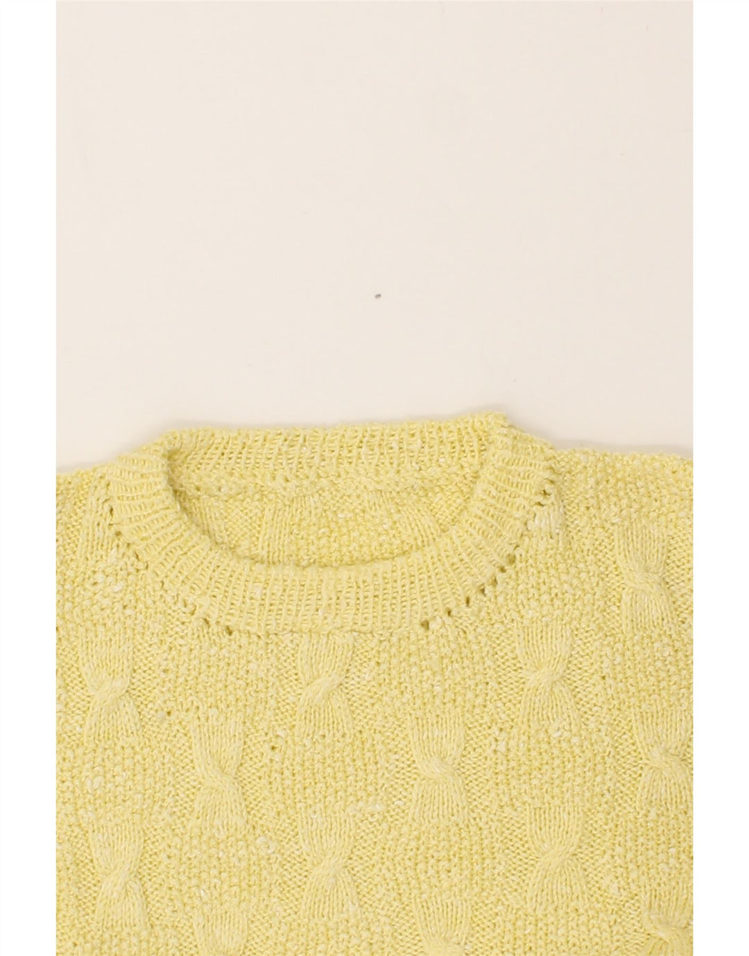 VINTAGE Womens Boat Neck Jumper Sweater UK 14 Medium Yellow Vintage Vintage and Second-Hand Vintage from Messina Hembry 