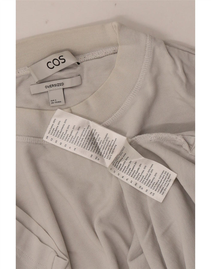 Cos Herren-T-Shirt in Übergröße, Größe S, cremefarbene Baumwolle
