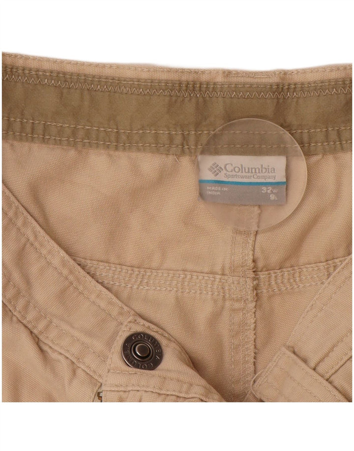 COLUMBIA Mens Cargo Shorts W32 Medium Beige Cotton