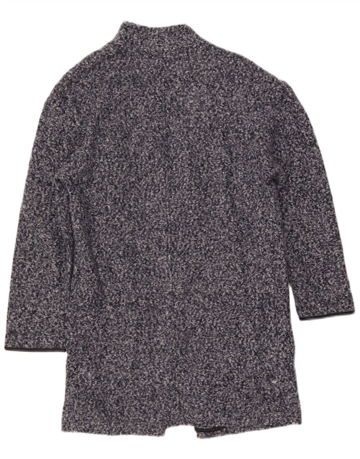 Marks & Spencer Damenmantel UK 8 Small Marineblau geflecktes Polyester