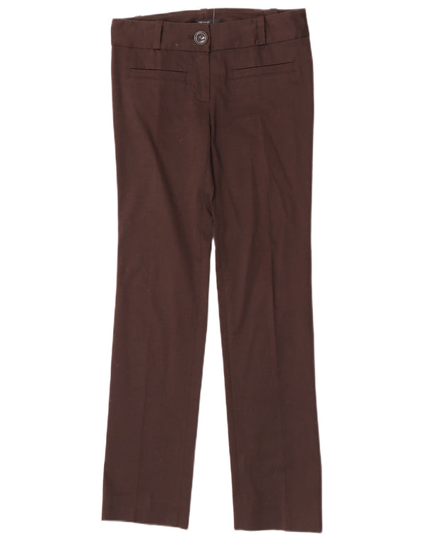 Zara Damen Gerade Freizeithose EU 34 2XS W24 L30 Braune Baumwolle
