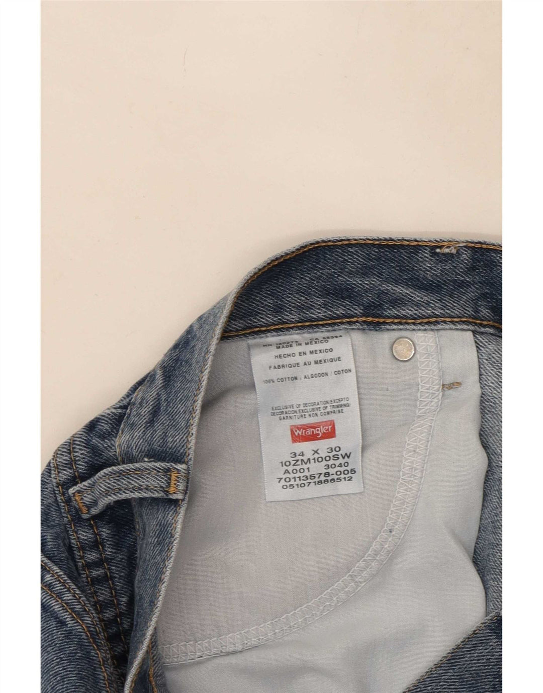 Wrangler Herren Straight Jeans W34 L27 Blaue Baumwolle