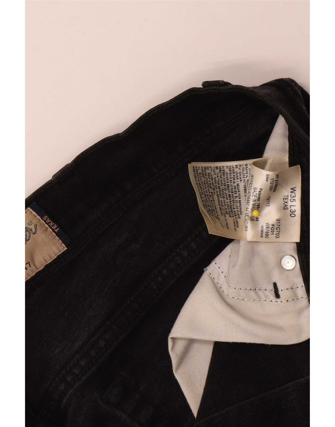 Wrangler Herren Texas Straight Jeans W35 L30 Schwarze Baumwolle
