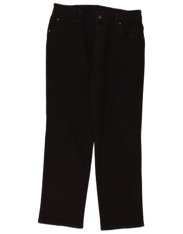Wrangler Herren Regular Straight Jeans W34 L30 Schwarze Baumwolle