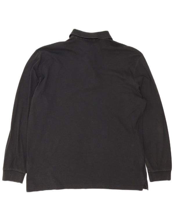 Hugo Boss Herren Langarm-Poloshirt XL, schwarze Baumwolle