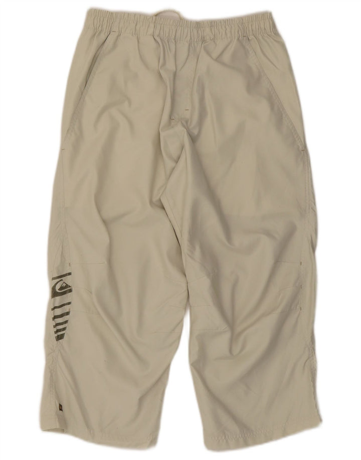 Quiksilver Herren Capri-Trainingshose mit Grafik, Größe S, Beige, Polyester